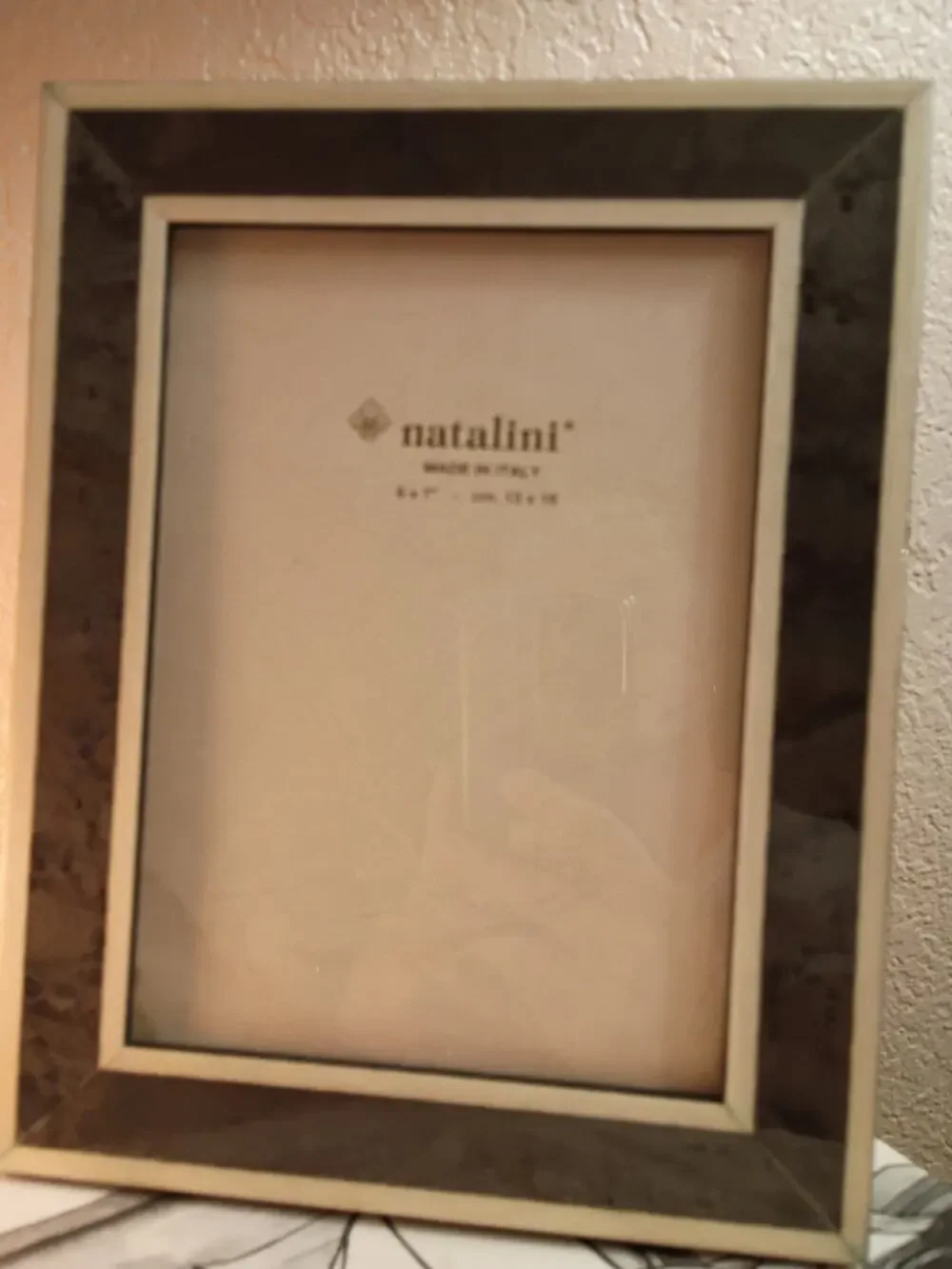 Natalini Made in Italy 5 x 7 Frame Black Marbled Marquetry